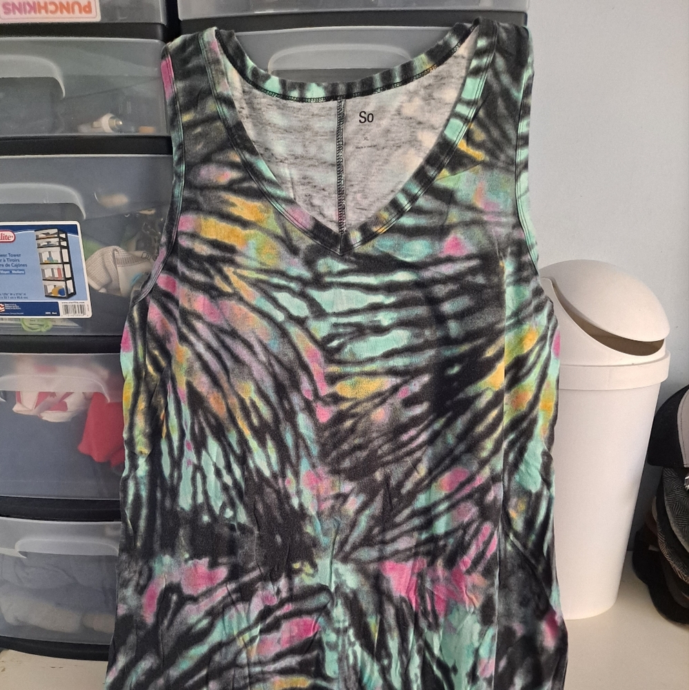 Tie-Dye Sleeveless Maxi Dress